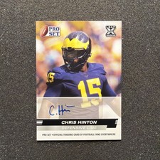 2022 Leaf Pro Set CHRIS HINTON #PSA-CH1 Rookie AUTO - MICHIGAN FOOTBALL CARD. rookie card picture