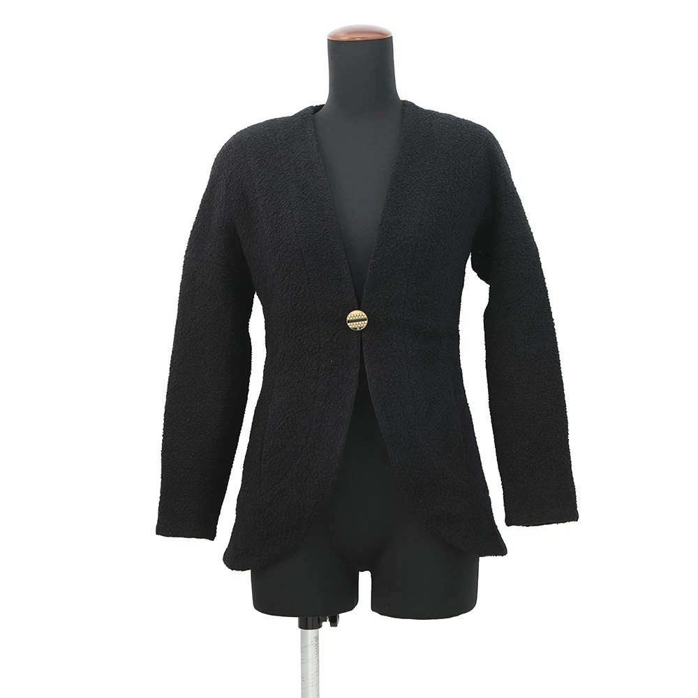 Chanel — CHANEL Collarless Jacket Size 34 Wool80%/Silk12%/Polyamide8% Black P61936-V3...