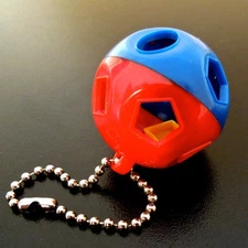 Tupperware mini VINTAGE SHAPE O BALL keychain, 80s NIP!  shape sorter  Red Blue