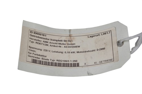 AMK gearmotor servomotor RDE 71/2M 0,18kW, 2600/10,4rpm i=250 180V - Picture 6 of 12