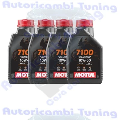 Huile Moteur Entretien Moto Motul 7100 10W50 4T MA2 100% Synthétique 4 Litres - Photo 1/4