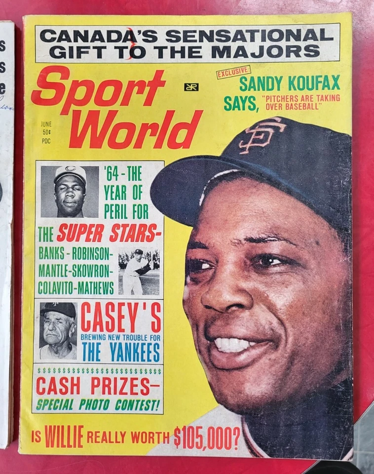 Lot Of 3, 1962 64 & 66 Willie Mays On Cover Of Magazines. Sport & Sports World  - Image 4 of 4
