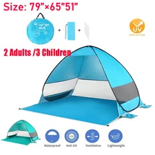 Pop Up Beach Tent Sun Shelter Family Beach Canopy Anti-UV Portable Shade Canopy