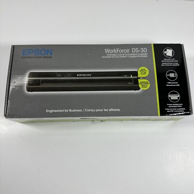 Epson WorkForce DS-30 Portable Color Document Scanner New Never Used Open Box