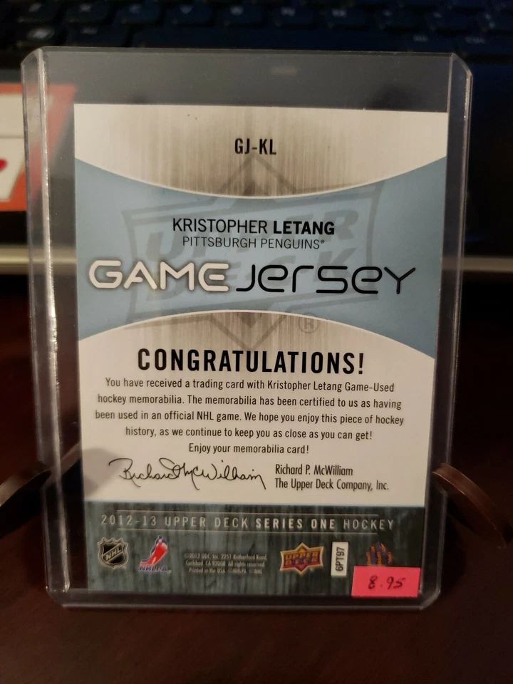 2012-13 UPPER DECK GAME JERSEY KRISTOPHER LETANG #GJ-KL - Image 3 of 3