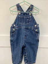 Baby Gap Bib Overalls Classic Denim Blue Jeans Carpenter Pants m/m 6-12 Months