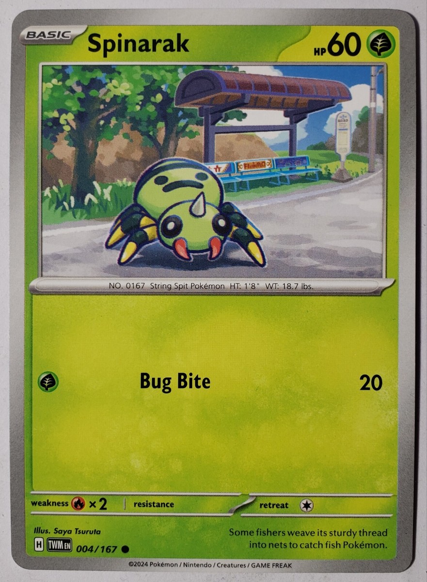 Spinarak 004/167 NM / M - Twilight Masquerade Pokemon Card - Saya
