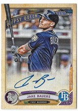 2019 Topps Gypsy Queen GQ Logo Swap Auto Autograph 21/99 JAKE BAUERS Rays RC