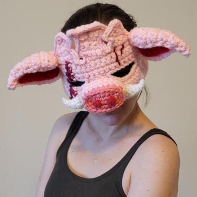 Hot Unisex Dreadlocks Masks Knitted Yarn Hats Mens Funny Pig Hats Punk Cap Party