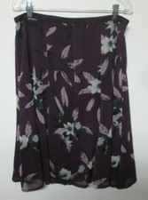 Sag Harbor A-line Purple Floral Midi Lined Skirt Women  s Size 14