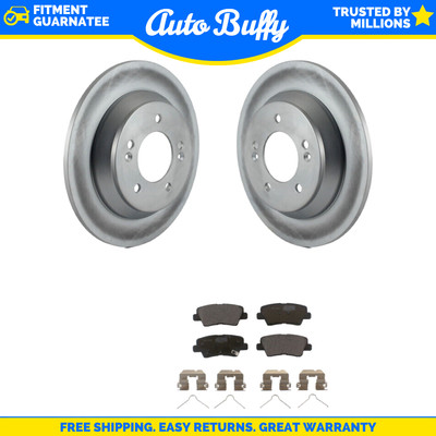 Rear Coated Brake Rotors Ceramic Pad Kit For Kia Rondo With Manual Parking