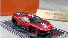 U2 1/64 Ferrari488 Track Novitec Limited Resin Car Model Diecast Hobby Ornaments