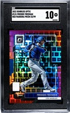 2022 Donruss Optic #131 Freddie Freeman RED PANDORA PRIZM /99 SGC 10 GEM MINT