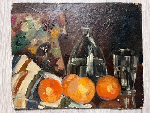 Vintage Painting Original signed Orange, Water Still Life - Picture 2 of 8