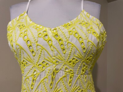 CROWN & IVY Womens Yellow & White Embroidered Dress - Sz 8 | eBay CROWN & IVY Womens Yellow & White Embroidered Dress - Sz 8 | eBay