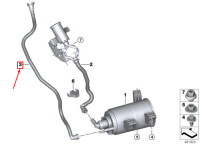 BMW X3 G01 Aktivkohlefilter Entlüftungsleitung 16137404091 NEU ORIGINAL