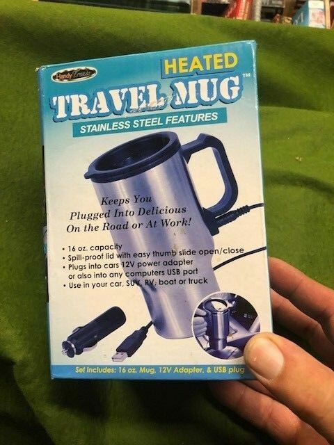 12v Thermos Electric Heated Travel Mug Stainless Steel Coffee Tea Cup Warmer For Sale Online Ebay