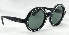 Hollywood Vintage Rhinestone Studded Oleg Cassini Mod Round 60s Sunglasses 415