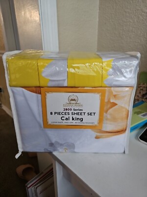 SUBLIME COLLECTION 8Pces Sheet Set Cal King, Flat Sheet,  Fitted Set,...