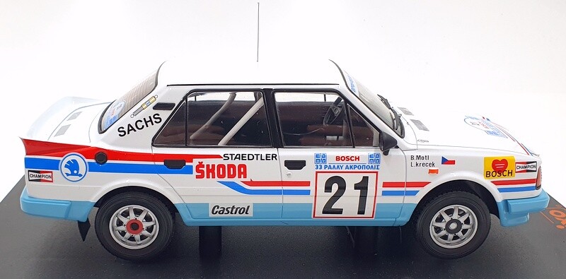 Miniature IXO 1/18 - Skoda 130 LR #21 - Rallye Acropolis 1986 - Krecek/Motl