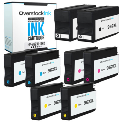 8PK 962 XL 962XL Printer Cartridges for HP OfficeJet Pro 9022 9022e 9023 9025