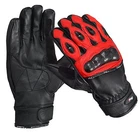 Red Premium Leather Summer Motorcycle Motorbike Gloves Cowhide