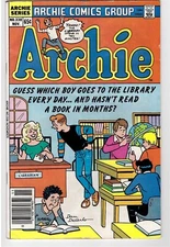 Archie #338 Nov 1985 Comic Book Betty Veronica Reggie Jughead Librarian Library