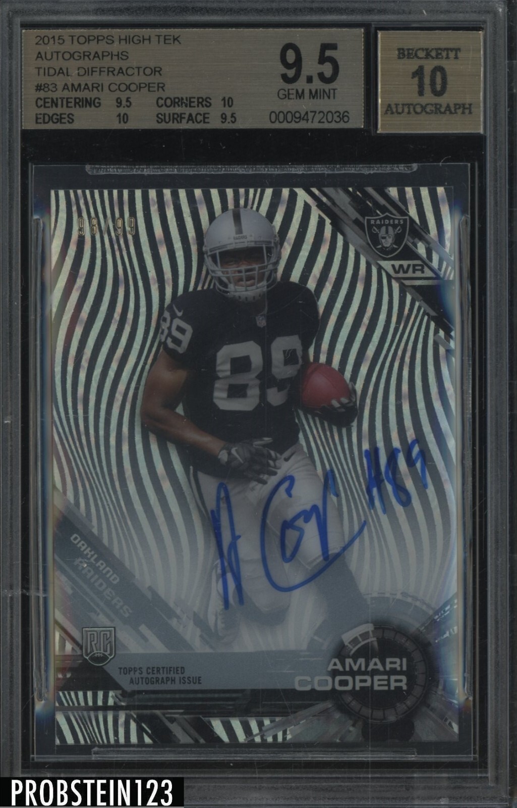Amari Cooper Topps High Tek #83 Autograph Tidal Diffractor