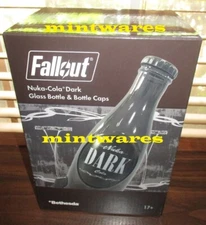 Fallout Nuka Cola Dark Glass Rocket Bottle & 10 Cap NEW w/ FREE US Shipping