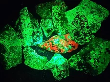 1 Pound+ Lot of SW UV Fluorescent + Phosphorescent Willemite Franklin New Jersey