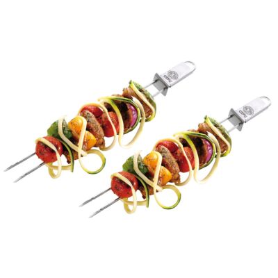 2 Bbq Edelstahl Grillspieße TWINCO 32 Cm Schaschlikspieße Fleischspieße Spieße
