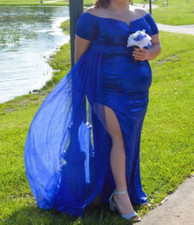 Royal Blue Prom Dress Size 20 Excellent Condition