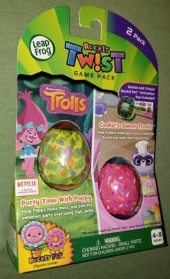 Leap Frog RockIt Twist Trolls & Cookie Sweet Treats Party Poppy 2 Game Packs