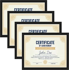 8.5 X 11 Magnetic Picture Frames for Refrigerator, 4 Packs 8.5 by 11 Certificate