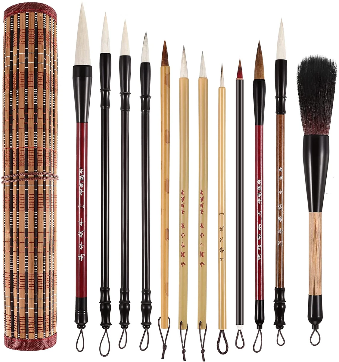 Painting Writing Brushes 12 Pieces Watercolor Brushes Set Kanji