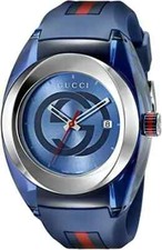 NEW Gucci Sync XXL Blue Rubber Strap Analog Dial Unisex Designer Watch YA137104