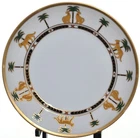 Christian Dior Casablanca Dessert Salad Plate Leopards Palm Trees Gold Rim 8 1/4