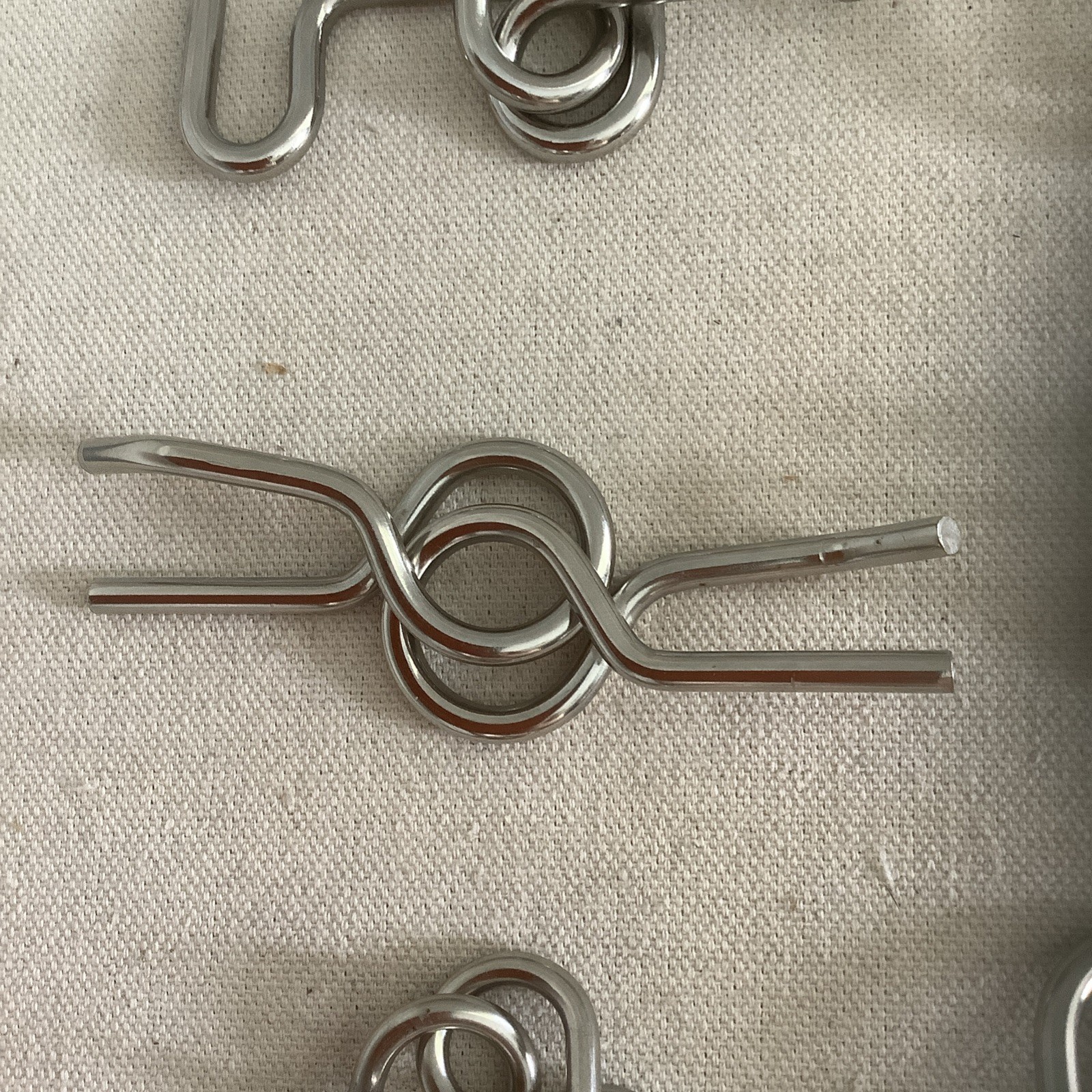 Set Of 5 Stainless Steel Metal Tangled Puzzles Brain Teasers Twisted Wires