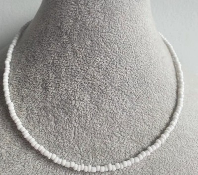 Weißes extra großes Fußkettchen Fußkettchen Perlen 27 cm dehnbar Rocailles Handarbeit