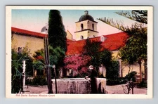 Santa Barbara CA-California, Old Santa Barbara Mission Court, Vintage Postcard