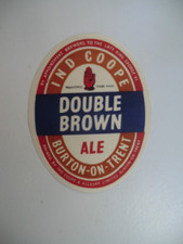 MINT IND COOPE BURTON DOUBLE BROWN ALE LATE KING GEORGE VI BREWERY BOTTLE LABEL