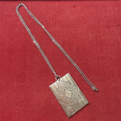 Antique Sterling Silver Edwardian photos Holder /locker Pendant Necklace