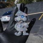 2.60Ct Round Cut Real Moissanite Custom Cartoon Pendant 14K White Gold Plated
