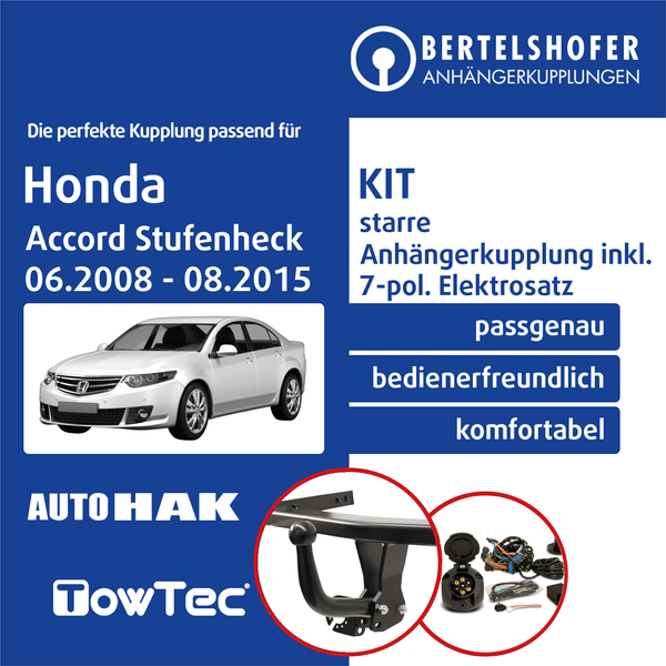 AnhäNgerkupplung Starr U.7Pol Spez. E-Satz für Honda Accord Viii Typ CU 08- AHK-image