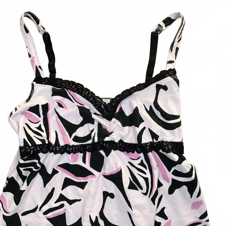 Y2K Dress Black and Pink Floral Medium - Image 3 of 4