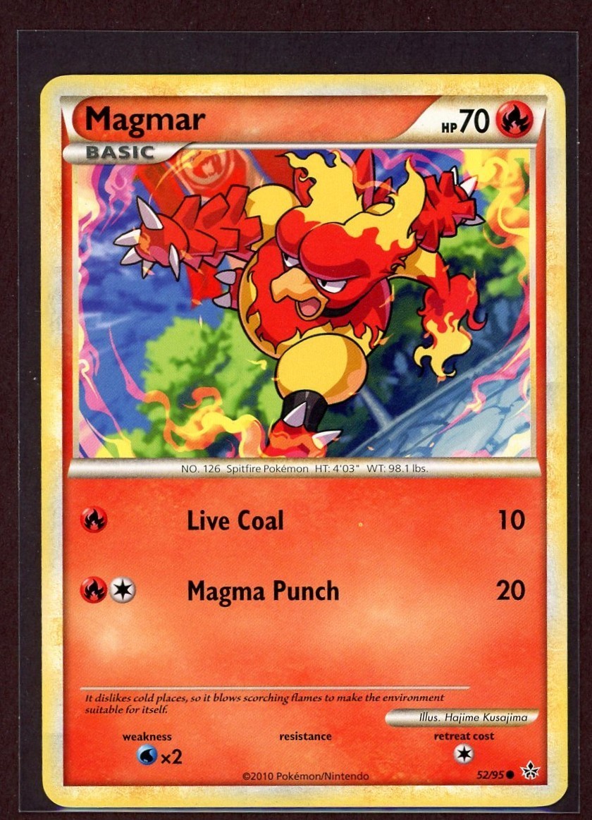 Magmar Non-Holo 2010 Pokemon Card 52/95 Unleashed Set LP