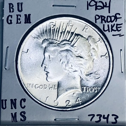 1924 P BU GEM PEACE SILVER DOLLAR UNC MS+++ U.S. MINT RARE COIN 7343