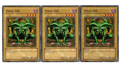 Yugioh- 3X Feral Imp - Common - Unlimited - MRD-001 - Light Play