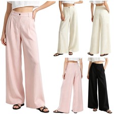 Women Long Pants Outdoor Activity Wide Leg Pants Casual Trousers High Waist