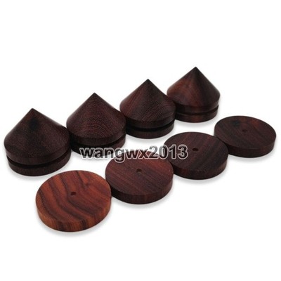 4x 25mm Rosewood Speaker Spike Pad Amplifier Isolation Shockproof Stand Feet  #z